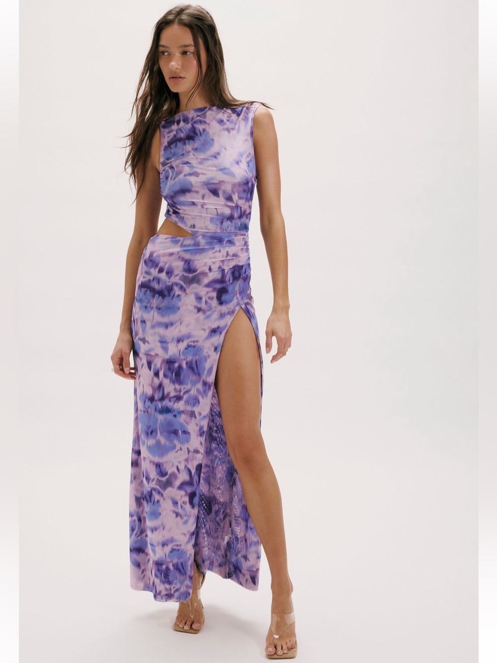 Free People - Studio Lexi - Lavender Tie-Dye Cutout Maxi Dress - Purple